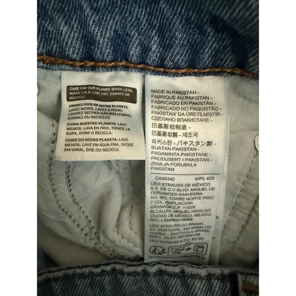 Levis Superlow Straight Jeans Womens 28 Blue Light Wash Low Rise Distressed - Picture 5 of 13